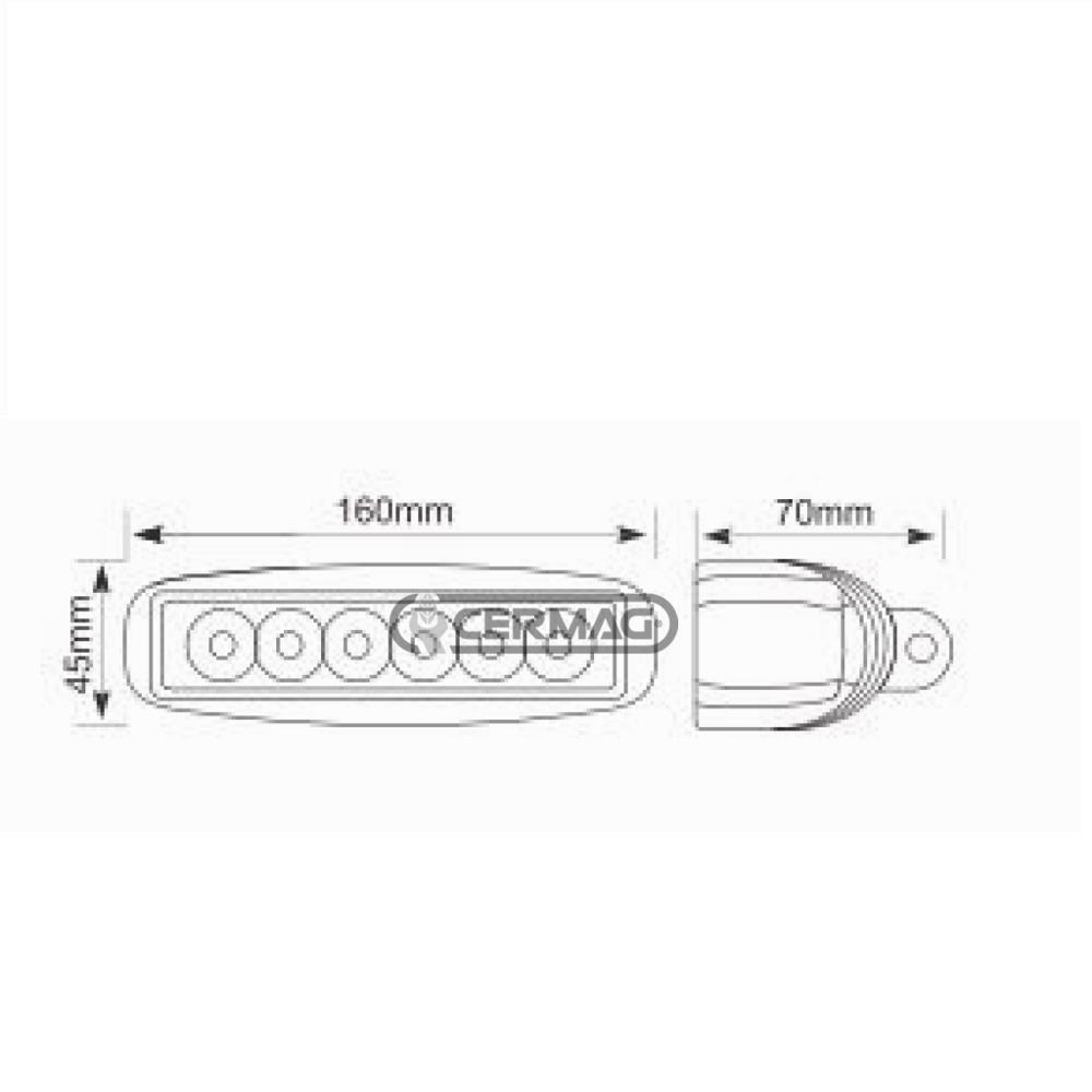 Mini faro da lavoro a barra led