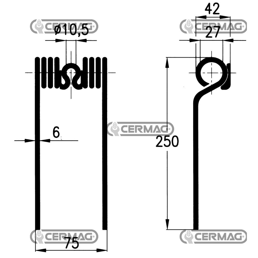 Molla per ranghinatore