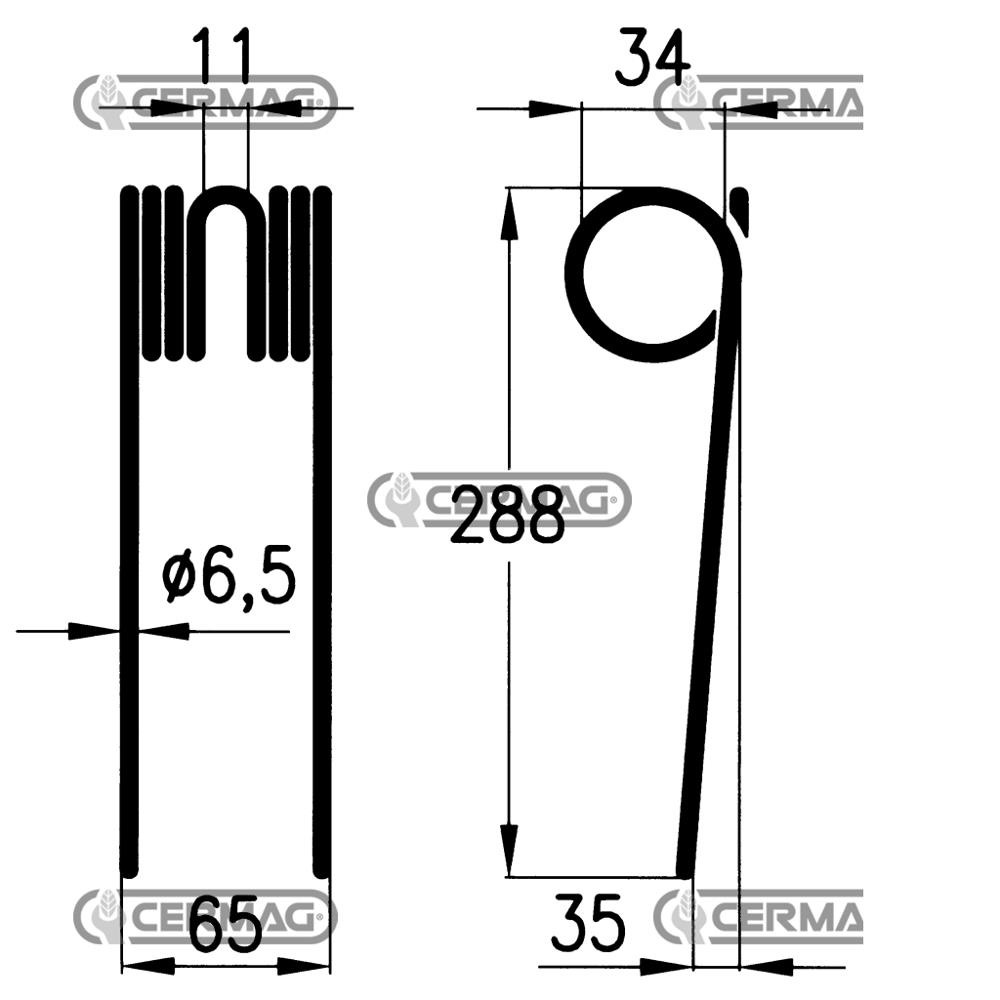 Molla per ranghinatore