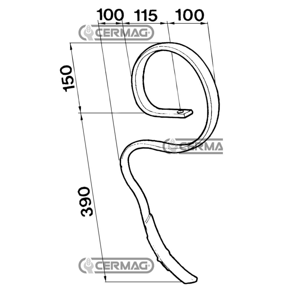 Molla per vibrocoltivatori con vomere