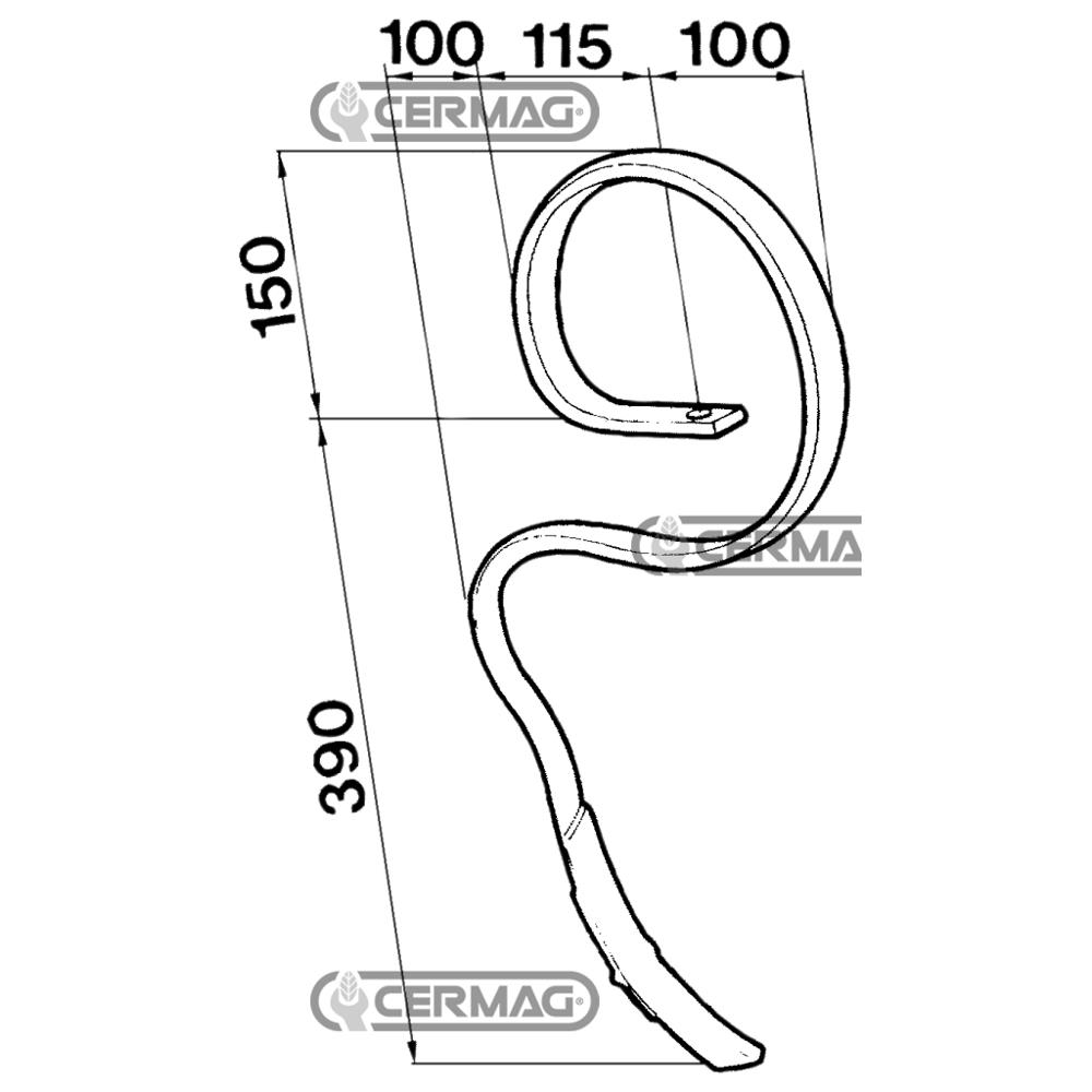 Molla per vibrocoltivatori senza vomere