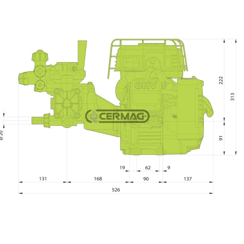 Motopompa a 2 membrane 2.5HP