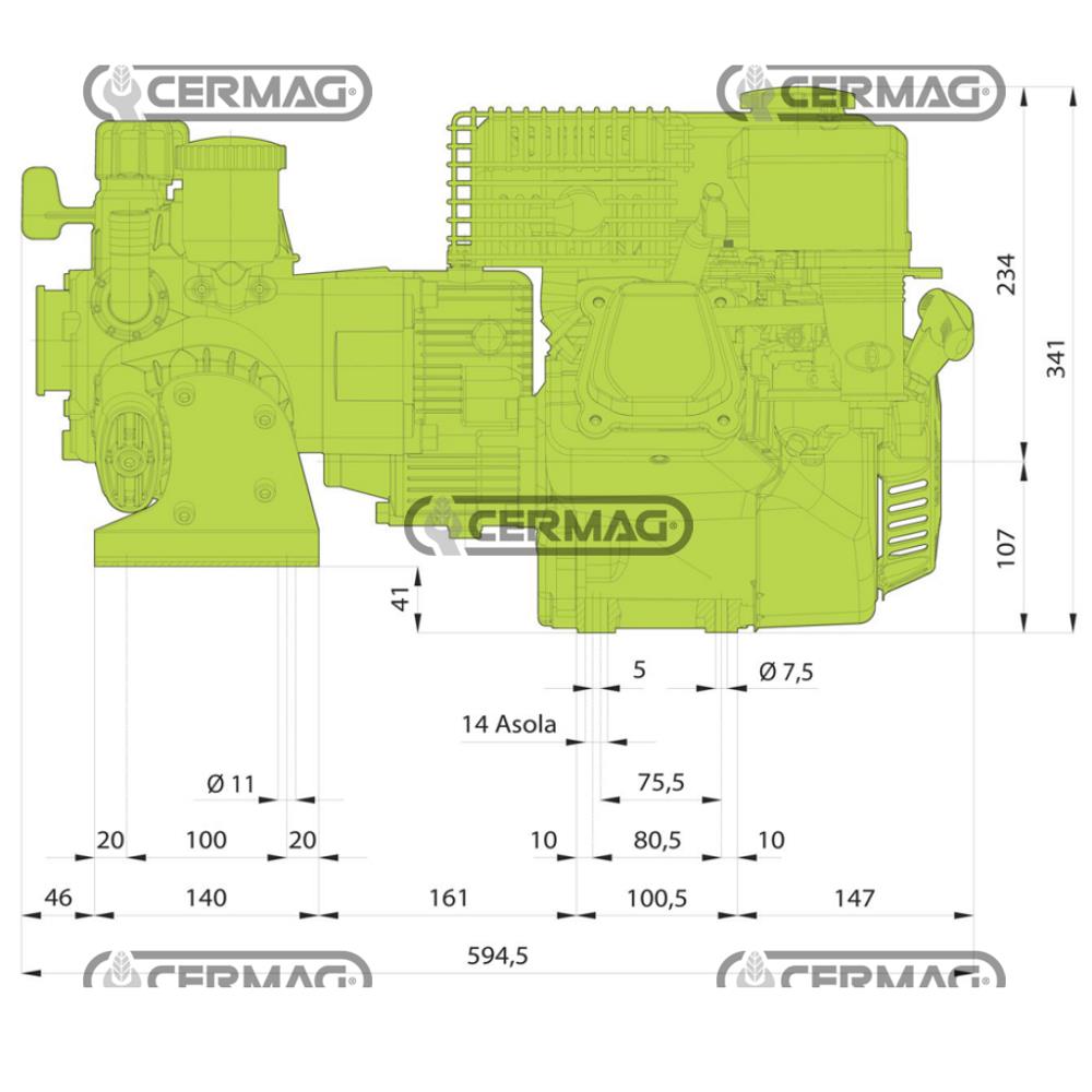 Motopompa a 2 membrane 6HP
