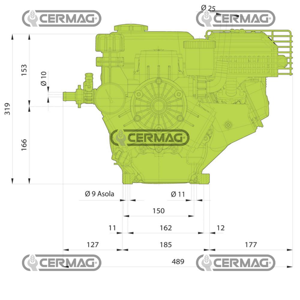 Motopompa a 2 membrane 6HP