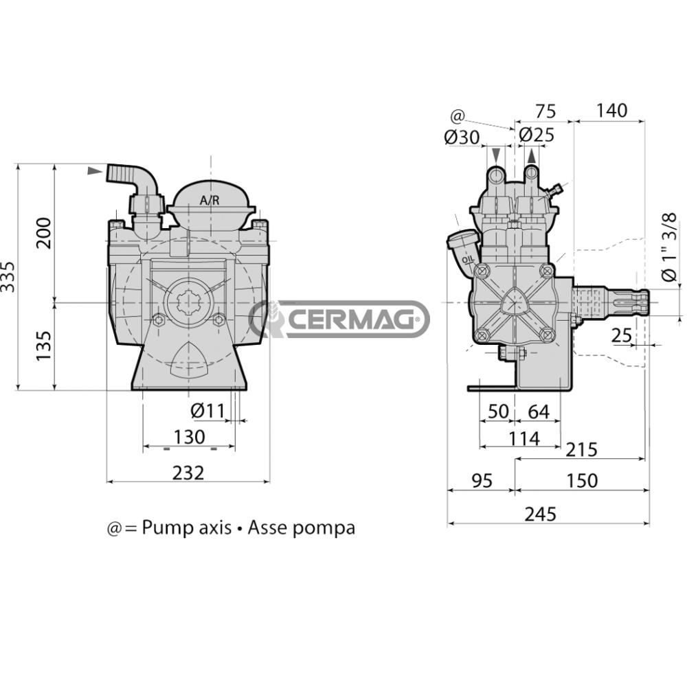 Pompa a 3 membrane a bassa pressione