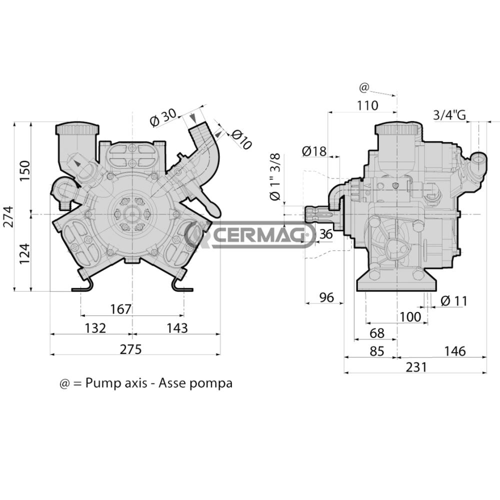 Pompa a media pressione 3 membrane 54LT