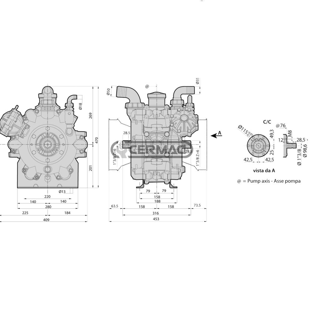 Pompa a membrana a bassa pressione - AR280BP C/C