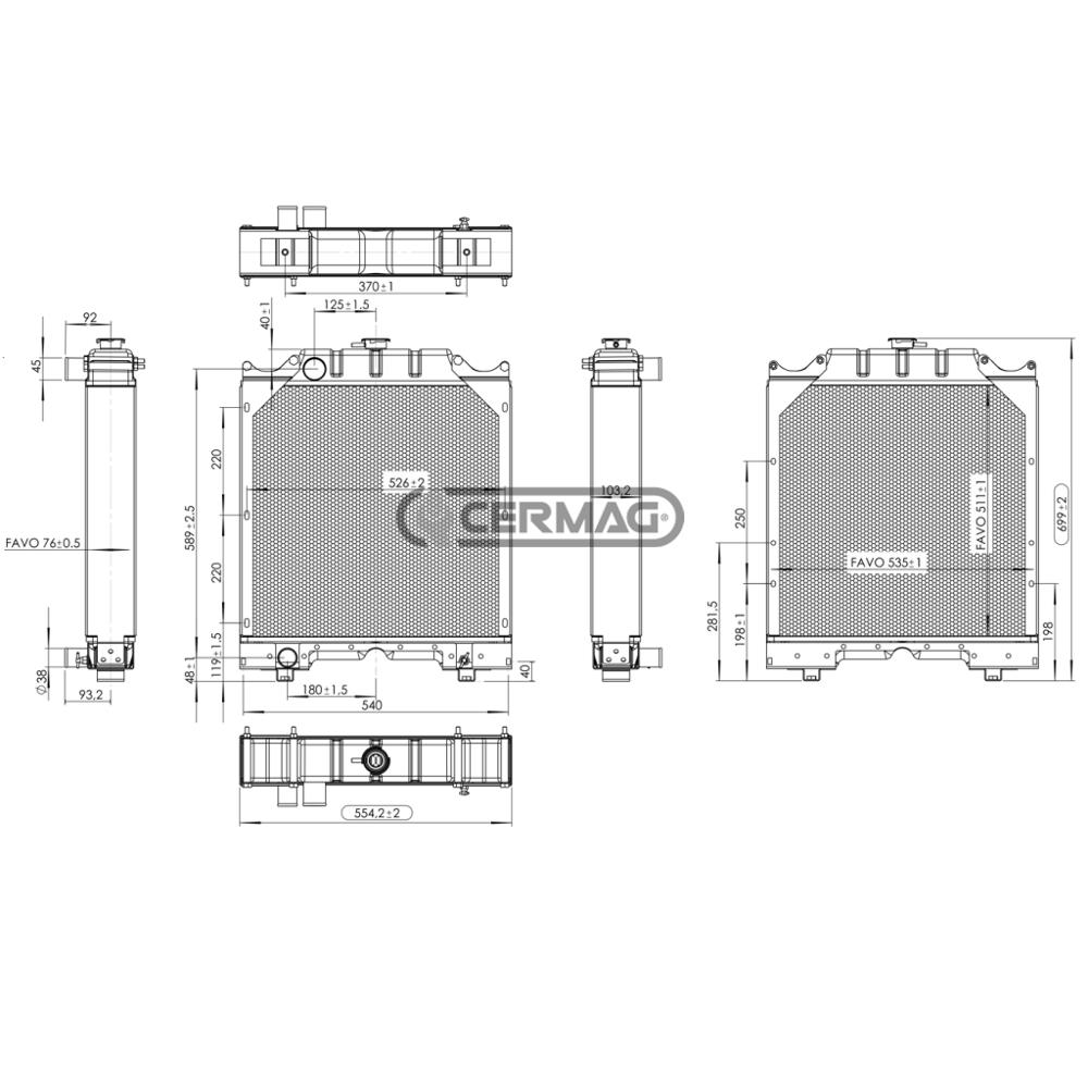 Radiatore in rame per FIAT - NEW HOLLAND
