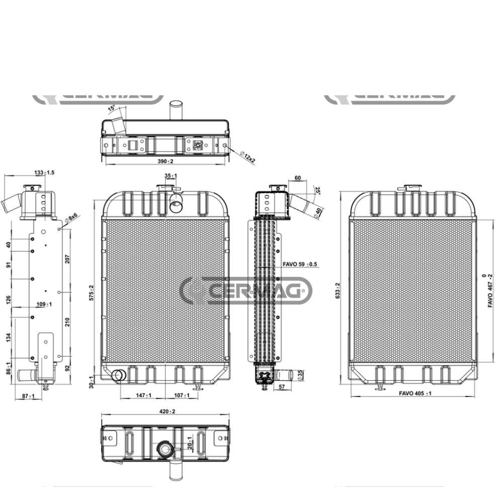 Radiatore in rame per FIAT - NEW HOLLAND