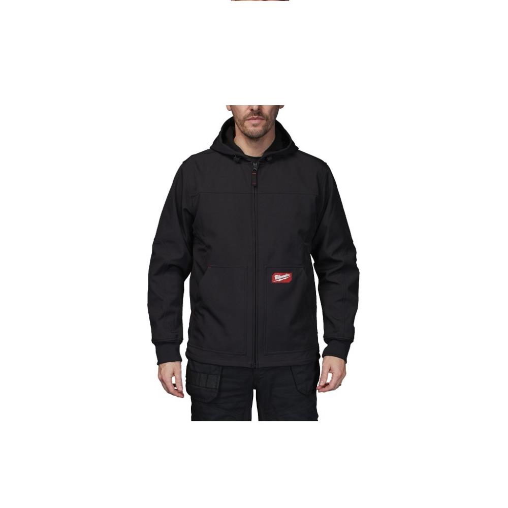 Softshell con cappuccio Nero