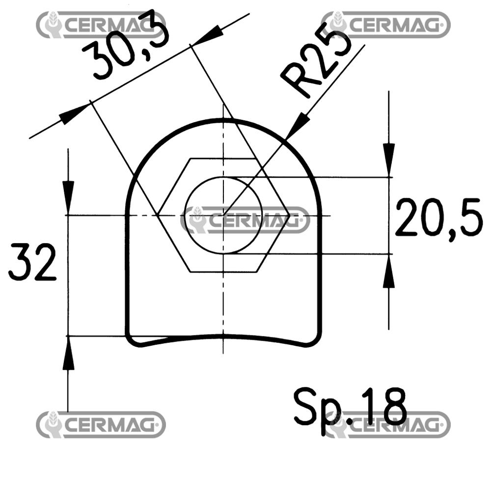 Supporto mazza per trincia D. 20.5 mm